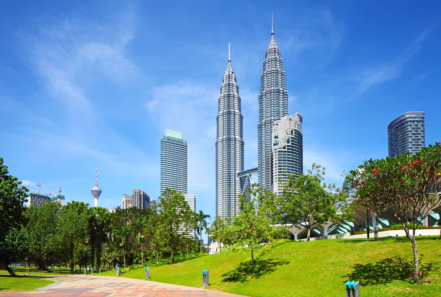Take a stroll in KLCC Park in Southeast Group Tours