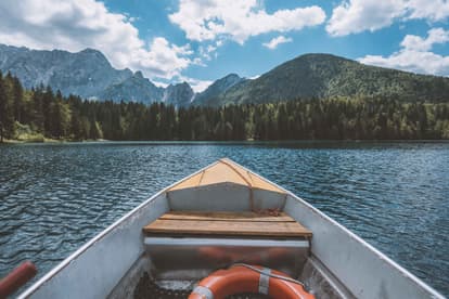 Canoe In Emerald Lake